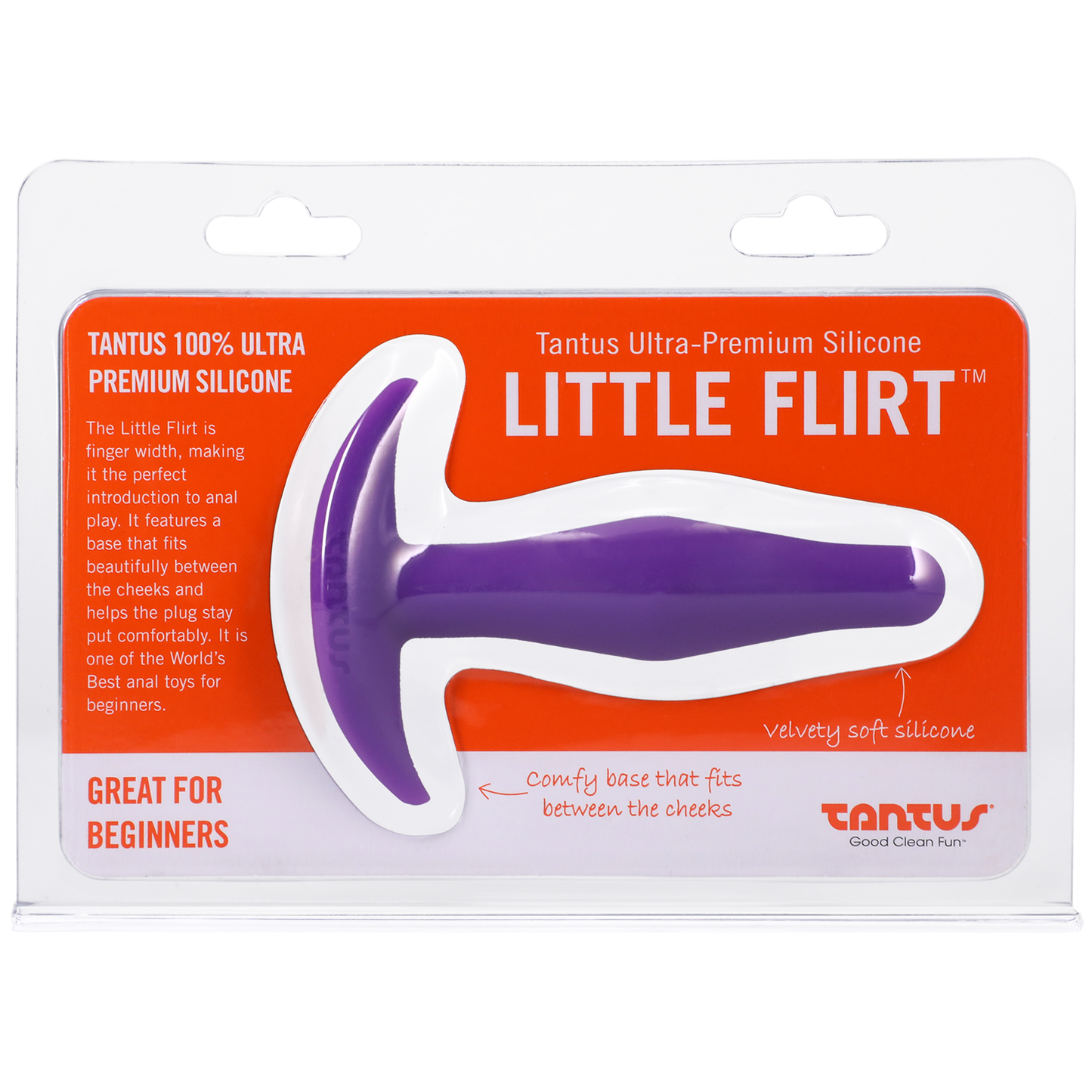 Tantus Silicone Little Flirt Butt Plug - Purple Haze