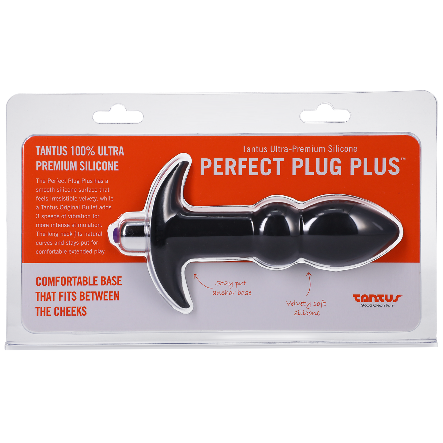 Tantus Perfect Plug Plus Vibe - Black