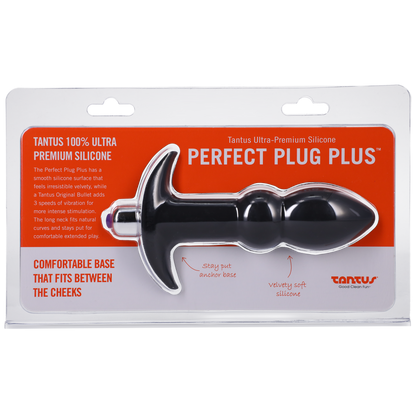 Tantus Perfect Plug Plus Vibe - Black