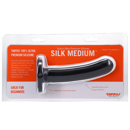 Tantus Silk Medium Dildo Onyx Firm