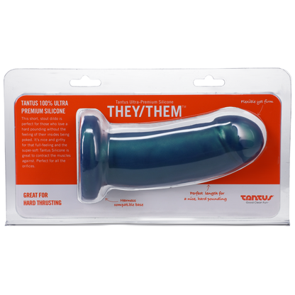 Tantus They/Them Silicone Dildo - Malachite