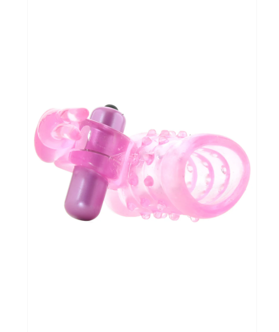 CalExotics Stretchy Vibrating Bunny Enhancer Pink