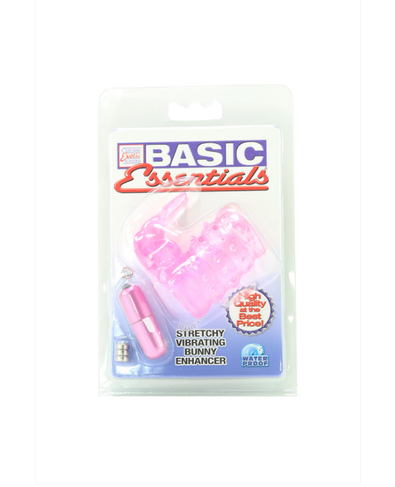 CalExotics Stretchy Vibrating Bunny Enhancer Pink