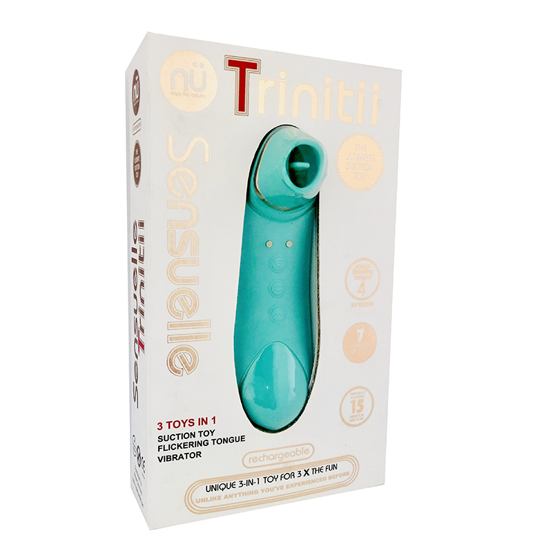 nü Sensuelle Trinitii Electric Flickering Tongue Vibrator Blue