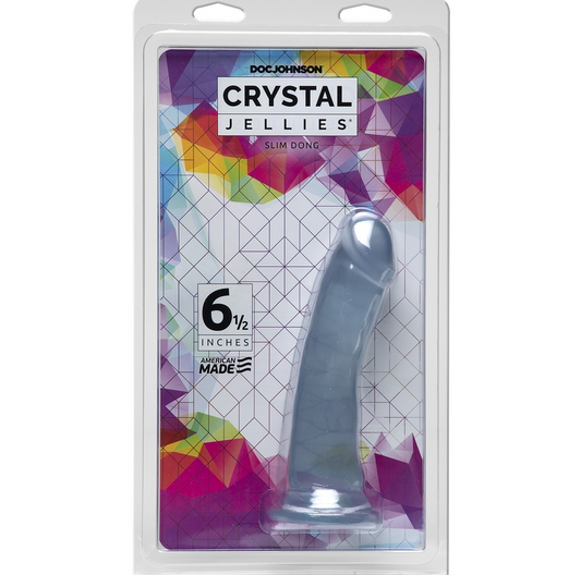 Doc Johnson Crystal Jellies Slim Dong 6.5″ Clear