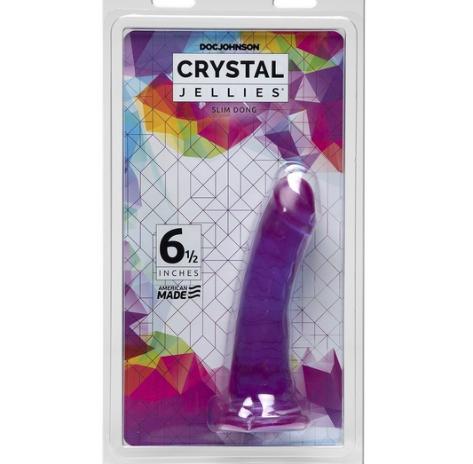 Doc Johnson Crystal Jellies Slim Dong 6.5″ Purple