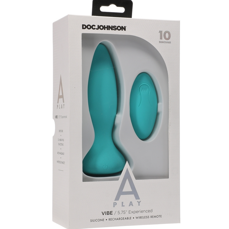 Doc Johnson A-Play Experienced Vibe Silicone Anal Plug Teal