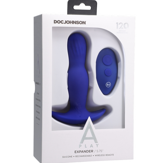 Doc Johnson A-Play Expander Silicone Anal Plug Royal Blue