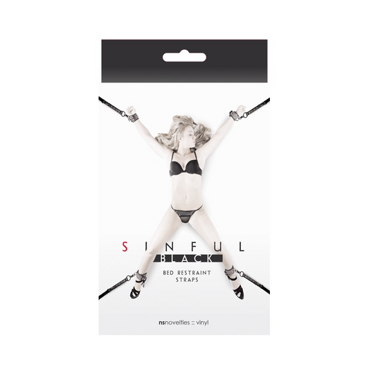 NS Sinful Bed Restraint Straps Black