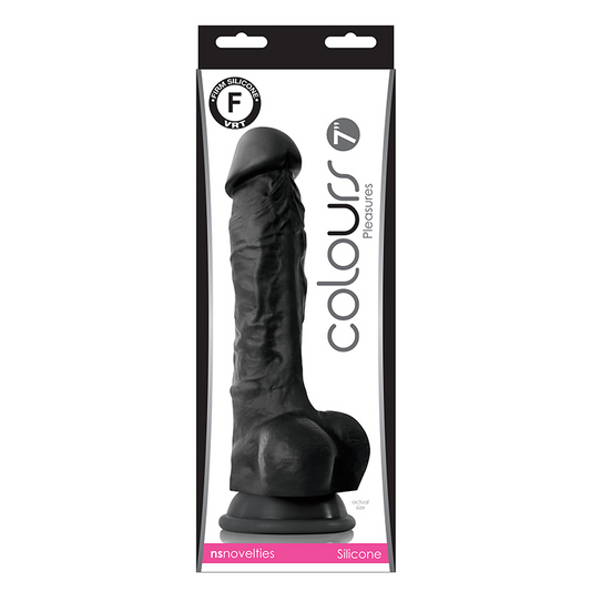 NS Colours Pleasures 7″ Dildo Black