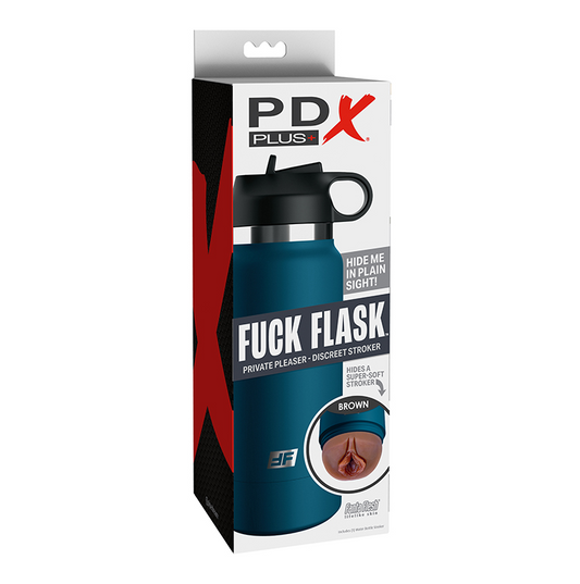 Pipedream PDX Plus Fuck Flask Private Pleaser Blue Bottle Brown