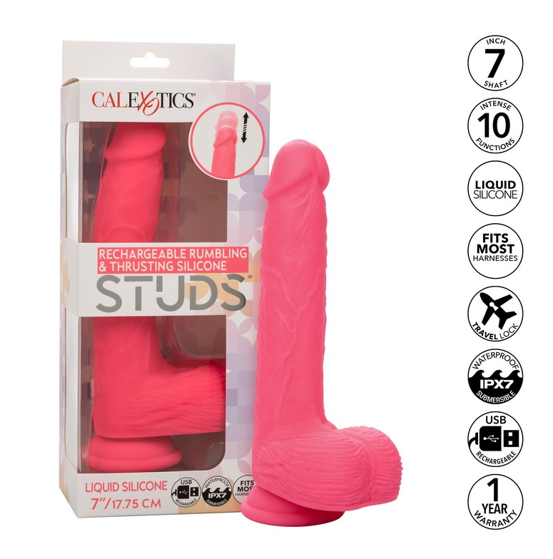 CalExotics Rechargeable Rumbling & Thrusting Silicone Studs