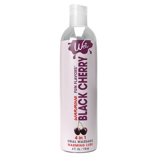 Wet Fun Flavors 4-in-1 Black Cherry Warming Lubricant - 4 oz/ 118 ml