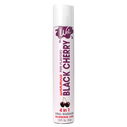 Wet Fun Flavors 4-in-1 Black Cherry Warming Lubricant - 1 oz / 30 ml