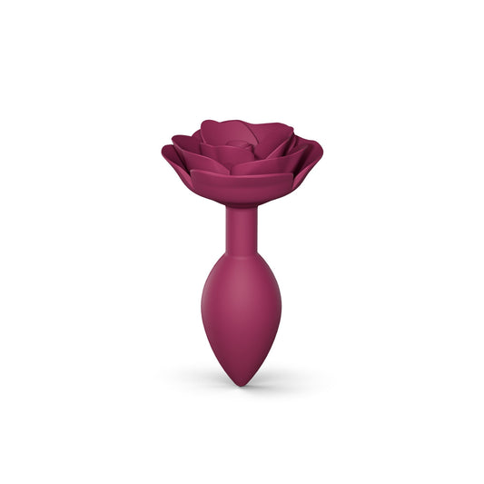 Love to Love Open Roses Silicone Butt Plug - Medium - Plum Star