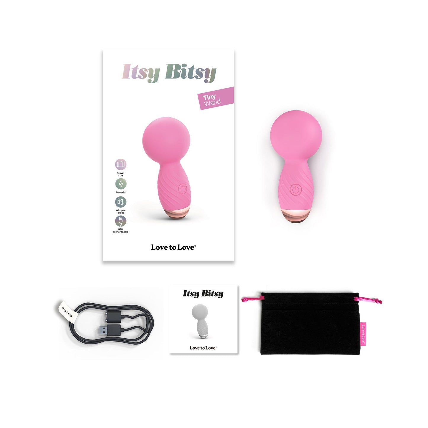 Love to Love Itsy Bitsy Mini Wand Vibrator - Pink Passion