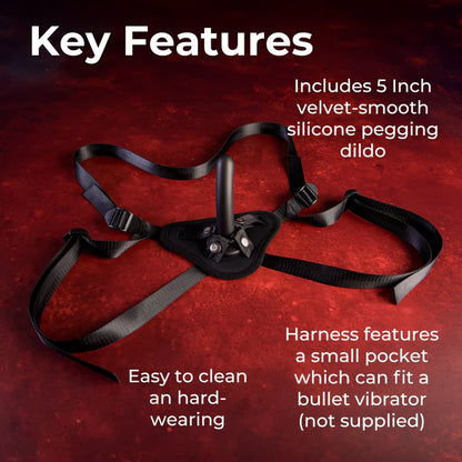 SEI MIO Perfectly Pegged Adjustable Strap-On Harness with Dildo