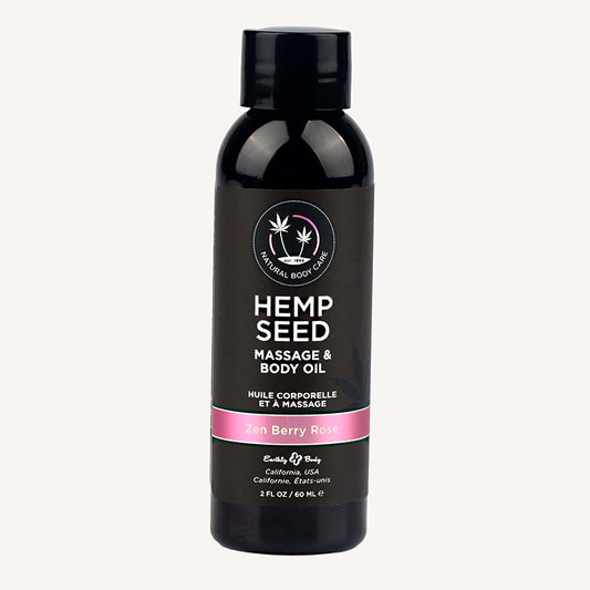 Earthly Body Zen Berry Rose Hemp Seed Massage Oil 2 oz