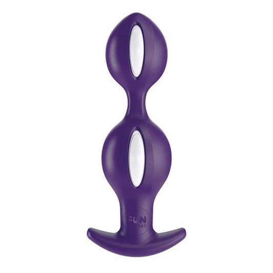 Fun Factory B Ball Duo Reactive Anal Plug - White/Dark Violet