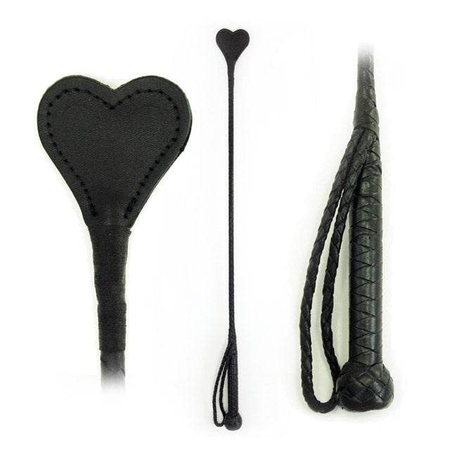 Fetissimo Riding Crop Leather Heart 26in