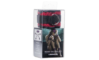 Liberator Deluxe Bond Cuff and Blindfold Kit - Black Microvelvet