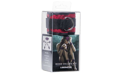 Liberator Deluxe Bond Cuff and Blindfold Kit - Merlot Microvelvet