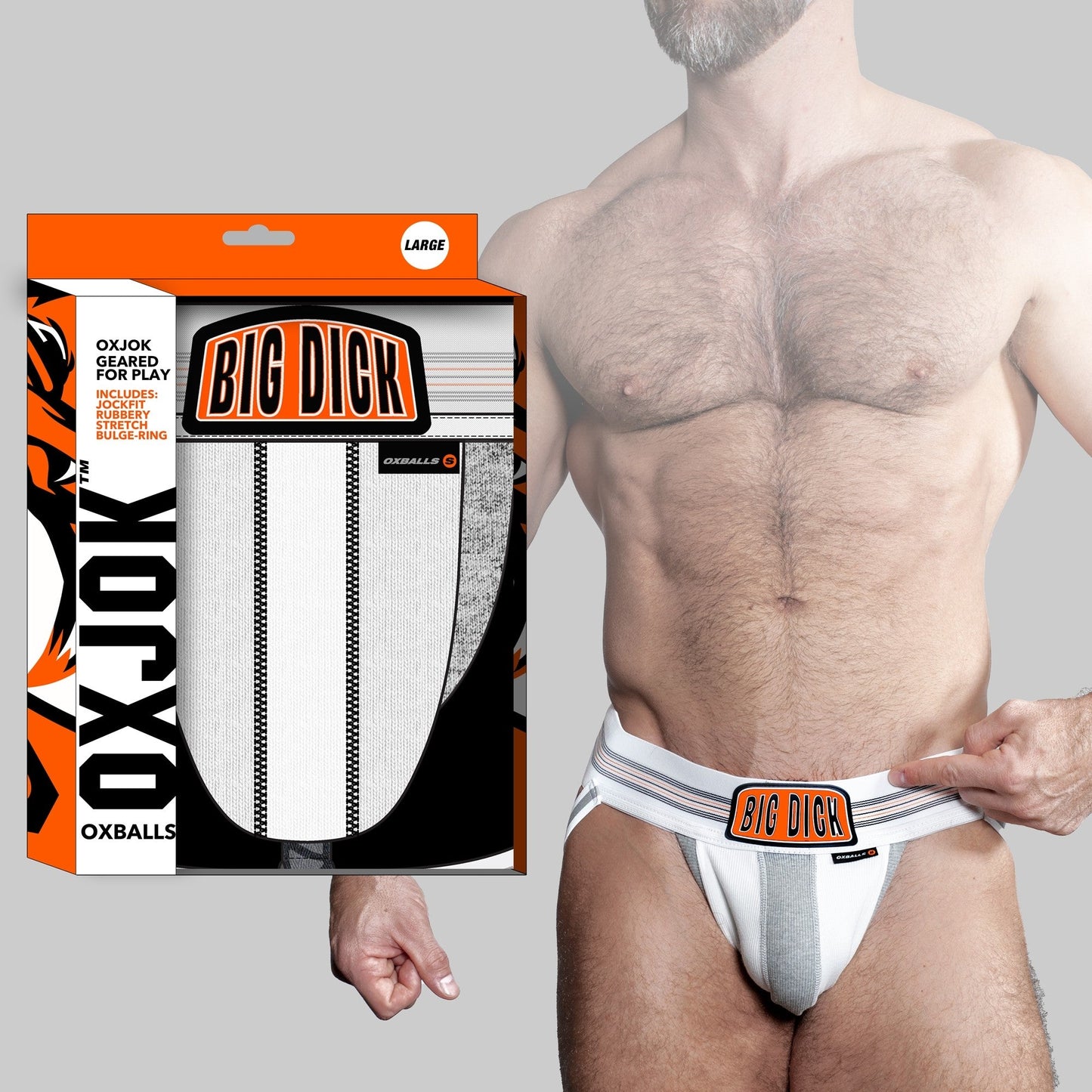 OXBALLS  BULGER  The Big Pouch Jock - White Snow - SMALL