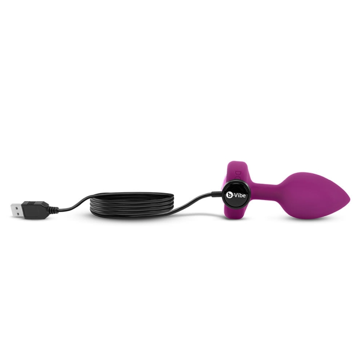 b-Vibe Vibrating Jewel Remote Control Plug - S/M - Fuchsia