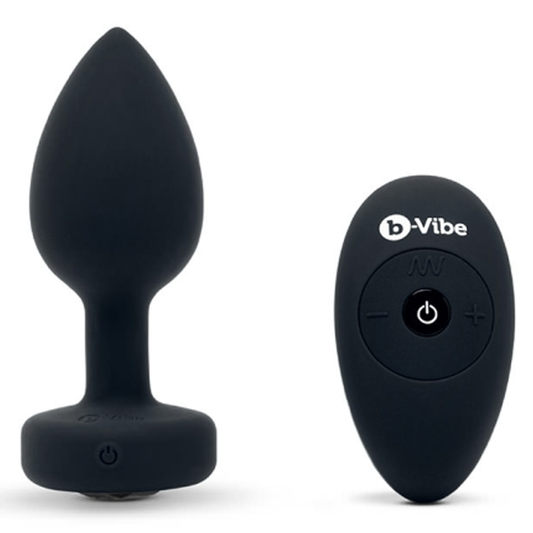 b-Vibe Vibrating Jewel Remote Control Plug - M/L - Black