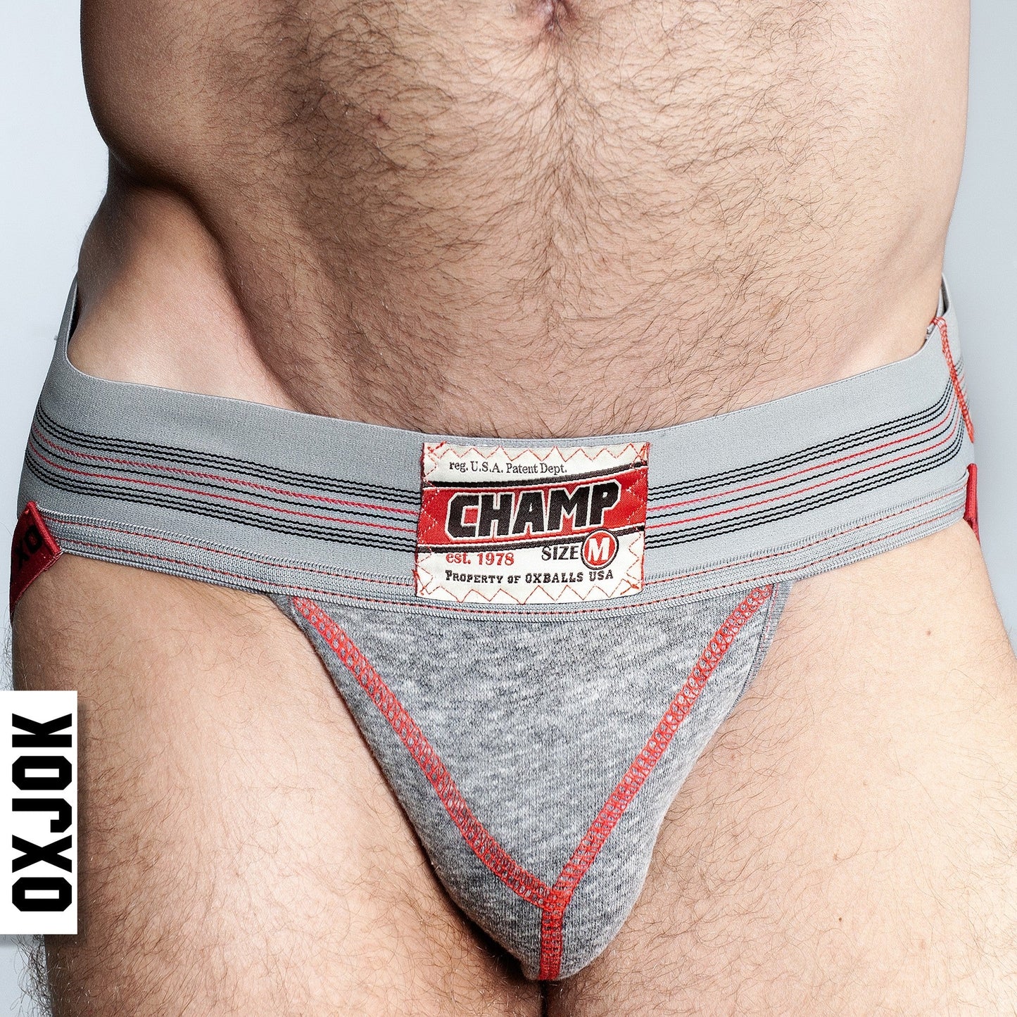 OXBALLS CHAMP Vintage Sweatshirt Jockstrap - Gray Heather - Large