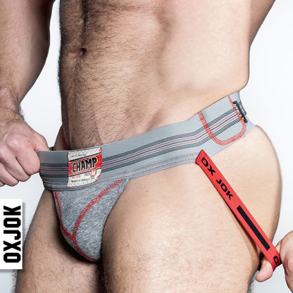 OXBALLS CHAMP Vintage Sweatshirt Jockstrap - Gray Heather - XXLarge