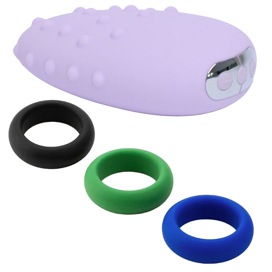 Je Joue Mimi Deux Double Sided Clitoral Vibrator Lilac + GWP 3 Pack Silicone C-rings