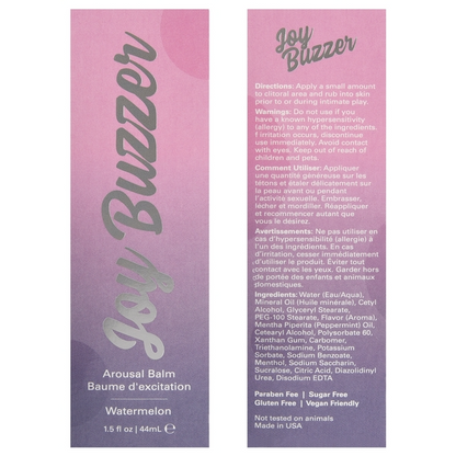 Jelique Joy Buzzer Clitoral Arousal Balm - Watermelon 1.5oz | 44mL