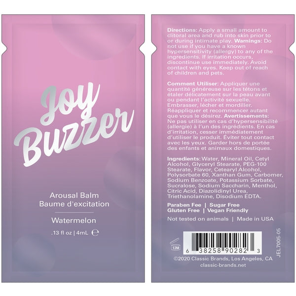 Jelique JOY BUZZER Clitoral Arousal Balm - Watermelon - 0.13 oz / 4 mL