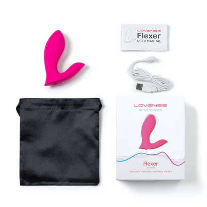 Lovense Flexer Bluetooth Insertable Dual Panty VibratorI - Pink