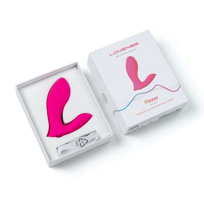 Lovense Flexer Bluetooth Insertable Dual Panty VibratorI - Pink