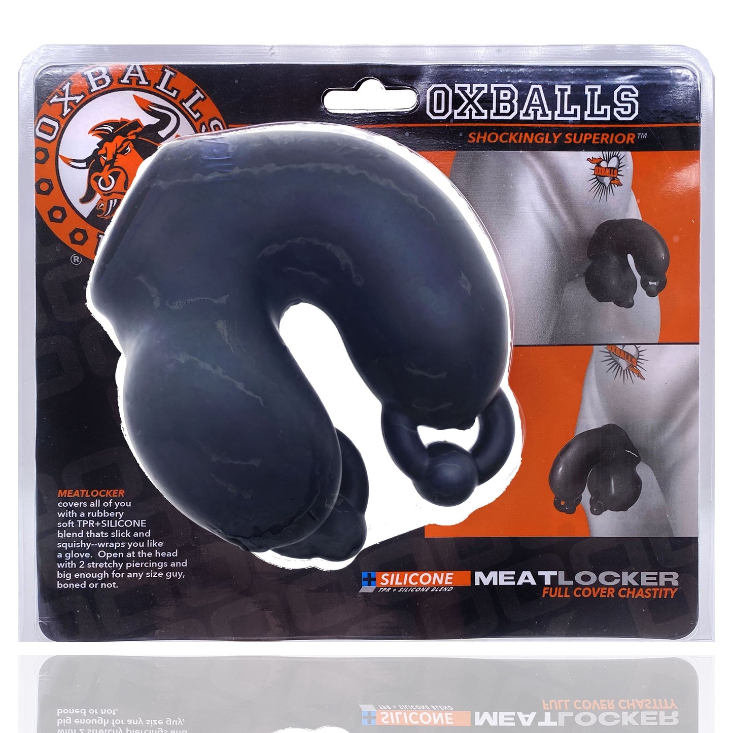 Oxballs Meatlocker Chastity - BLACK ICE