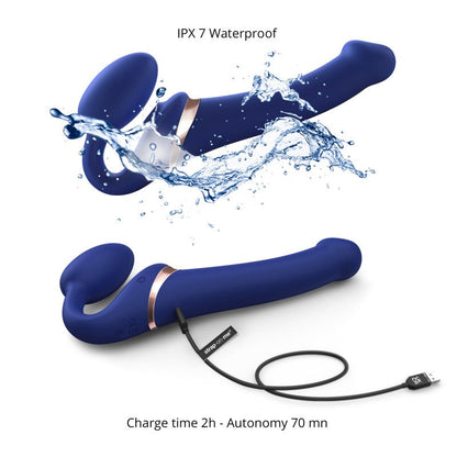 Strap On Me Multi Orgasm Bendable Strap-on Medium - NIight Blue