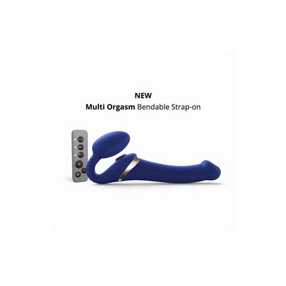 Strap On Me Multi Orgasm Bendable Strap-on Medium - NIight Blue