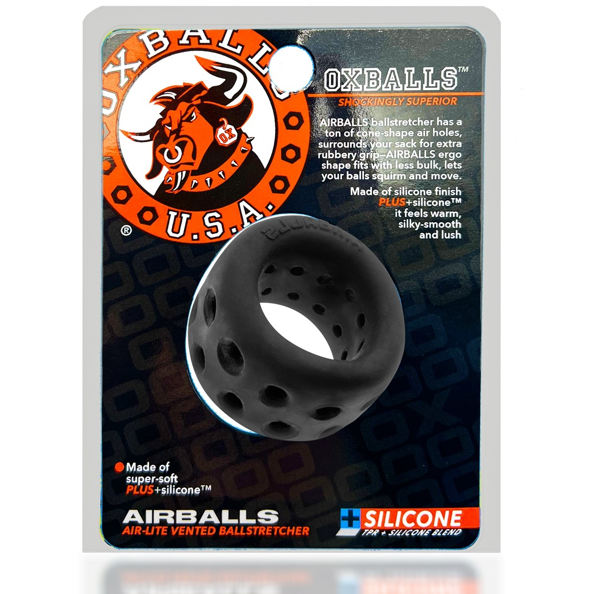 Oxballs Airballs Air-Lite Vented Ballstretcher - Black Ice