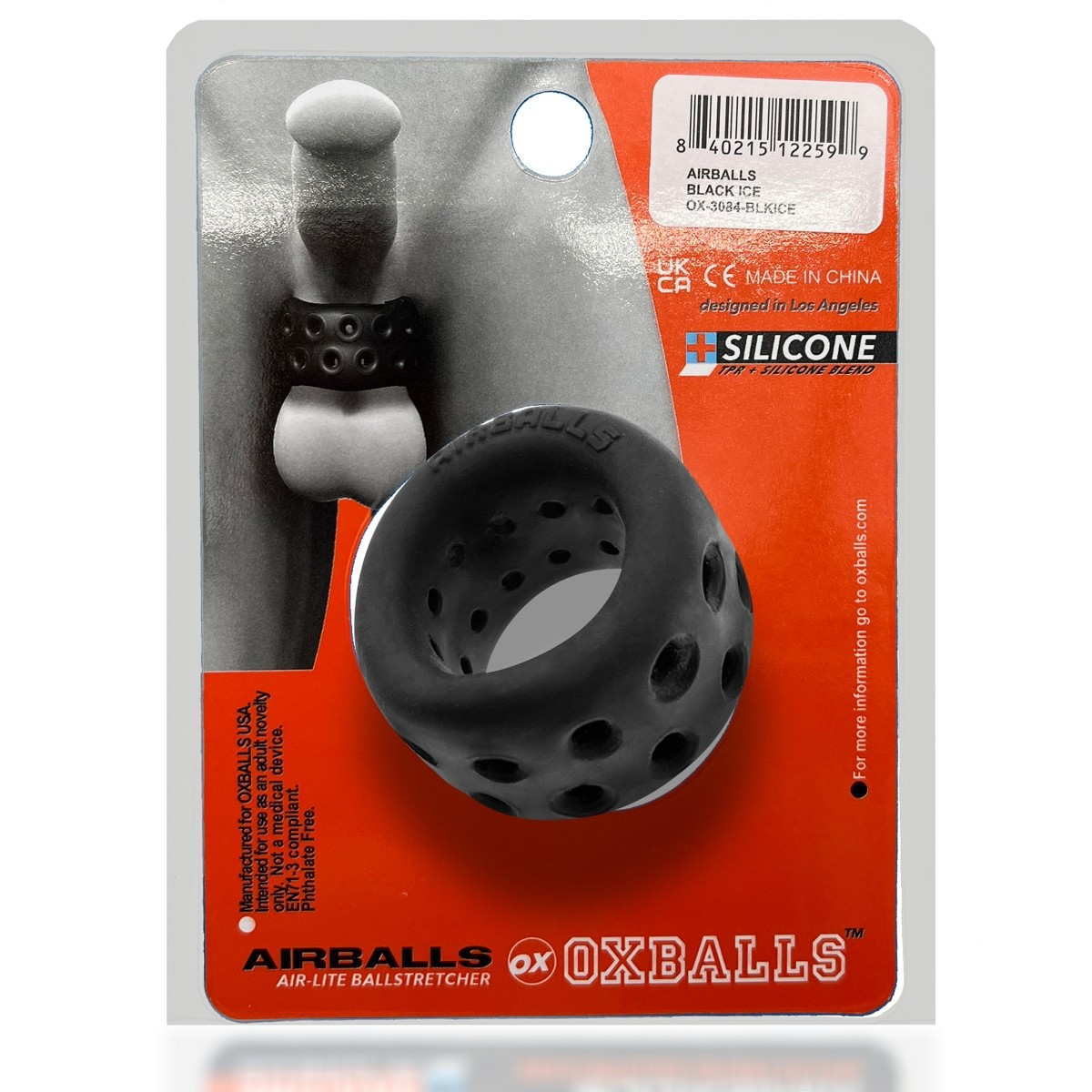 Oxballs Airballs Air-Lite Vented Ballstretcher - Black Ice