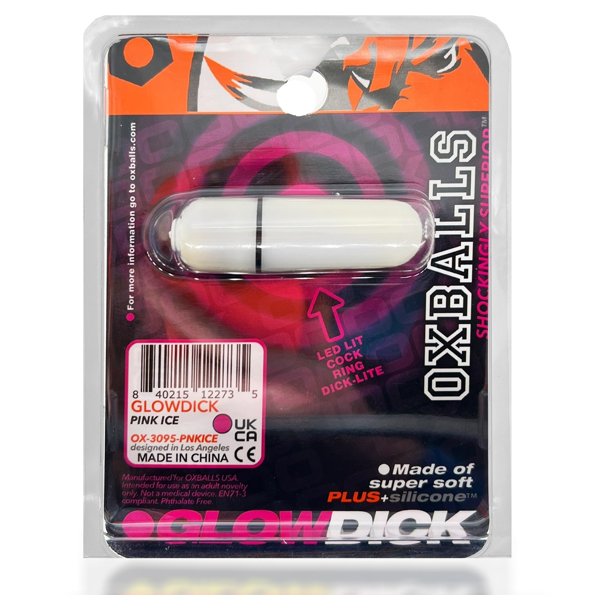 Oxballs Glowdick Cockring with LED - Pink Ice