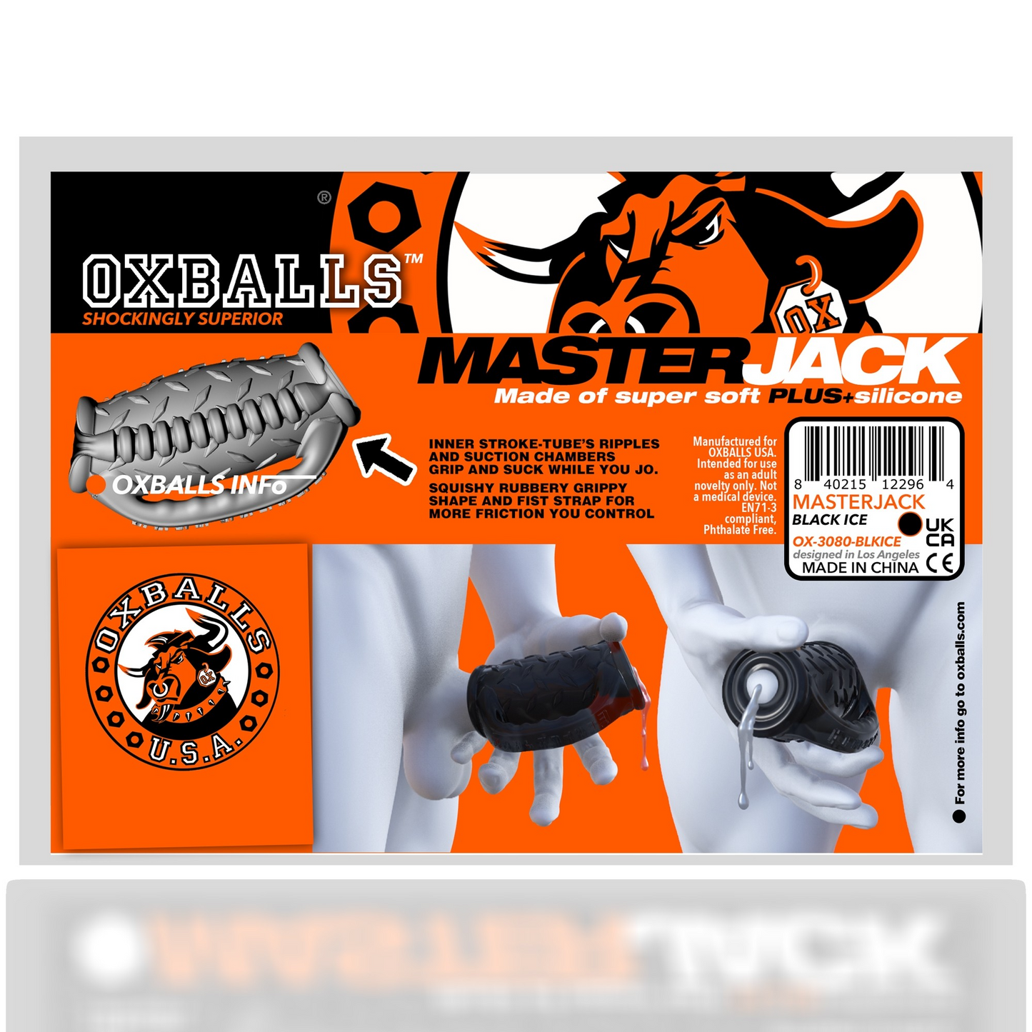 Oxballs Masterjack Handle Grip Stroker - Black Ice