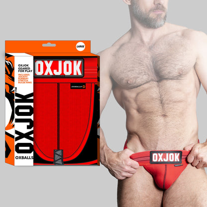 OXBALLS OXJOK Slingjock upthrust slider-strap jock - Red Hot - Large