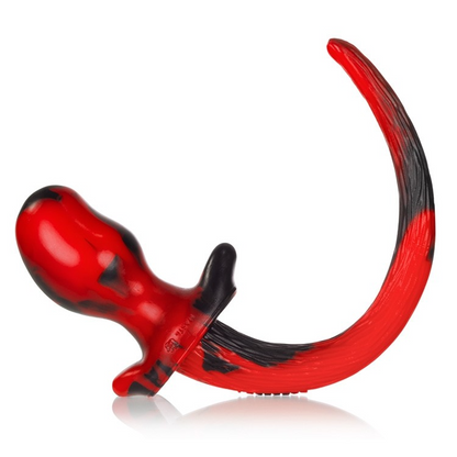 Oxballs Puppy Tail Beagle Butt Plug - RED SWIRL- Medium