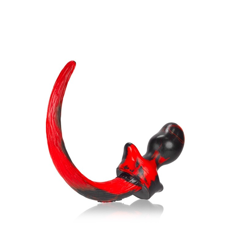 Oxballs Puppy Tail Beagle Butt Plug - RED SWIRL- Medium