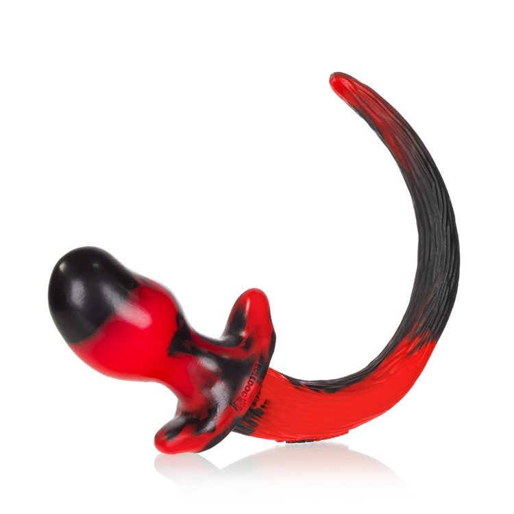 Oxballs Puppy Tail Beagle Butt Plug - RED SWIRL- Medium