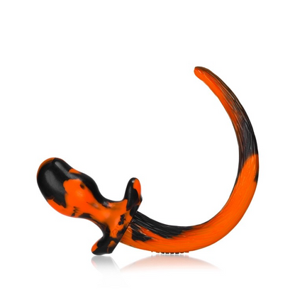 Oxballs Puppy Tail Bulldog Butt Plug-Orange Swirl- Large