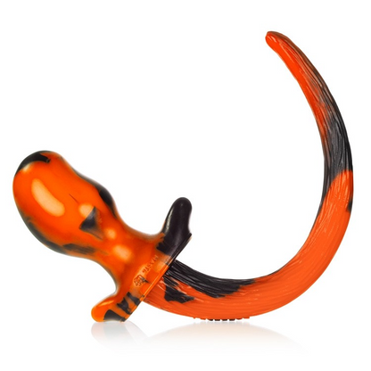 Oxballs Puppy Tail Bulldog Butt Plug-Orange Swirl- Large