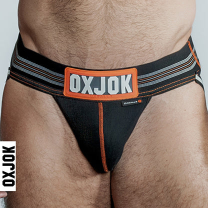 OXBALLS OXJOK Slingjock upthrust slider-strap jock - Black Iron - XXLarge